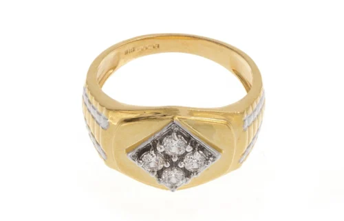 22ct Gold Cubic Zirconia Men's Ring GR14255 -Shiny Jewelry Hub MJ2918 C