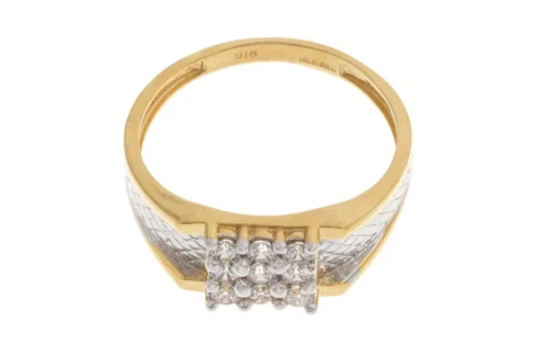 22ct Gold Cubic Zirconia Men's Ring GR14205 -Shiny Jewelry Hub MJ2922 C