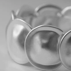 Matte Silver Plated Disc Fashion Bangle 7 Matte Silver Plated Disc Fashion Bangle -Shiny Jewelry Hub Matte Silver Plated Disc Fashion Bangle 3
