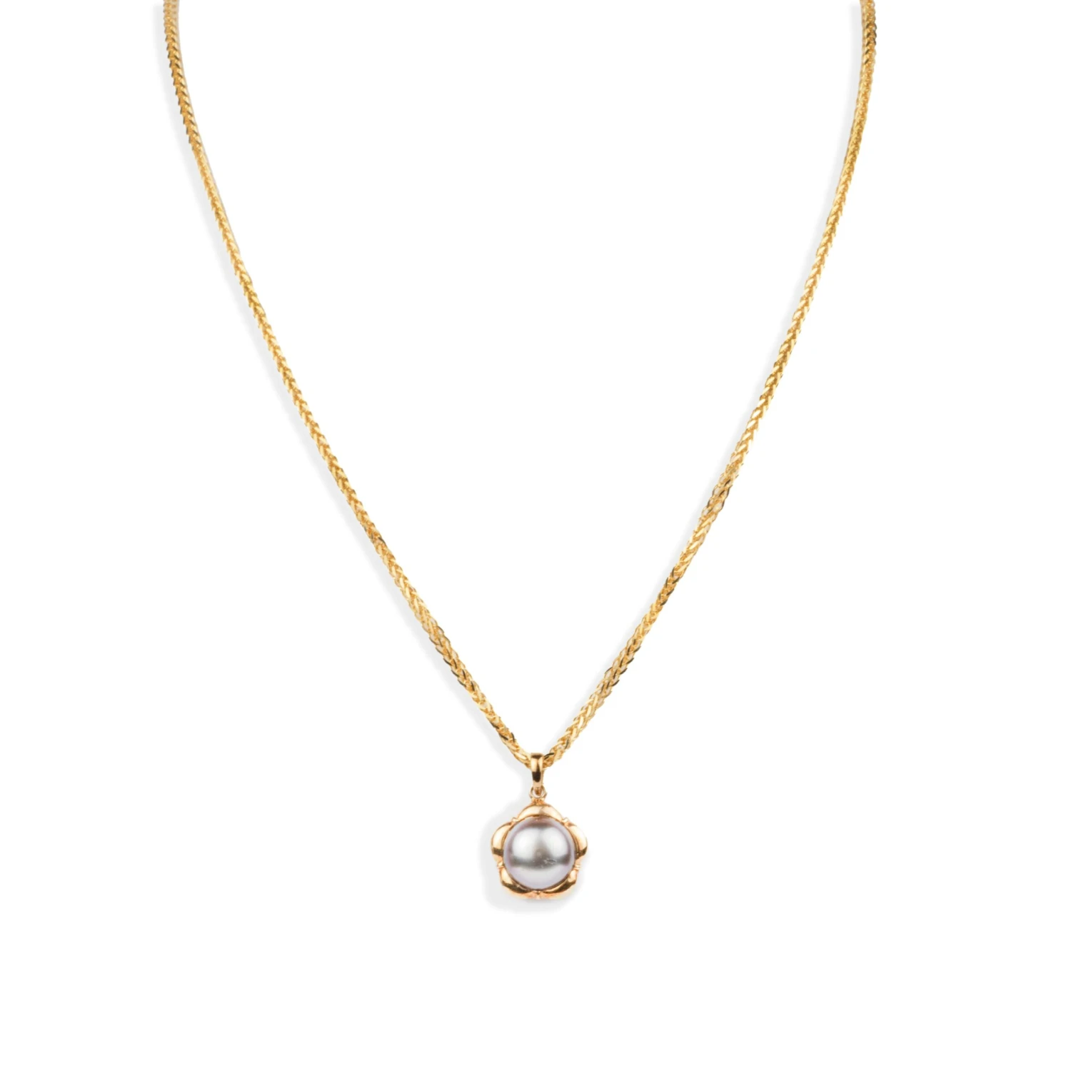 18ct Yellow Gold Necklace, Pendant And Earrings Set With Black Cultured Pearl (16.6g) N&P&E-5532 2 18ct Yellow Gold Necklace, Pendant And Earrings Set With Black Cultured Pearl (16.6g) N&P&E-5532 - Image 2