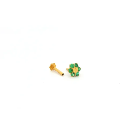 18ct Yellow Gold Nose Stud Set With Six Coloured Cubic Zirconia Stones. 8 18ct Yellow Gold Nose Stud Set With Six Coloured Cubic Zirconia Stones. -Shiny Jewelry Hub NIP 4 870 green 2