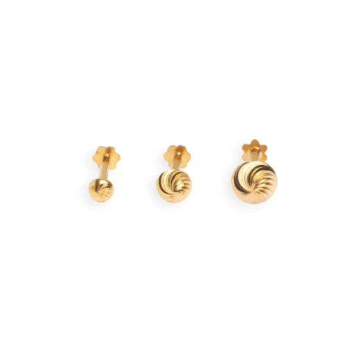 18ct Yellow Gold Screw Back Nose Stud With Diamond Cut Design NIP-7-900 14 18ct Yellow Gold Screw Back Nose Stud With Diamond Cut Design NIP-7-900 -Shiny Jewelry Hub NIP 7 900ABC