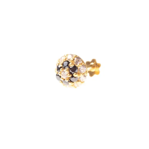 18ct Yellow Gold Nose Stud With White And Colour Cubic Zirconia Stones 10 18ct Yellow Gold Nose Stud With White And Colour Cubic Zirconia Stones -Shiny Jewelry Hub NIP 8 470d 18ct Yellow Gold Screw Back Nose Stud set with Black White Cubic Zirconias