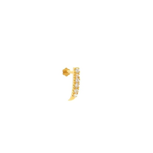 18ct Yellow Gold Faux Nose Ring With Screw Back Nose Stud Set With Six Cubic Zirconia.