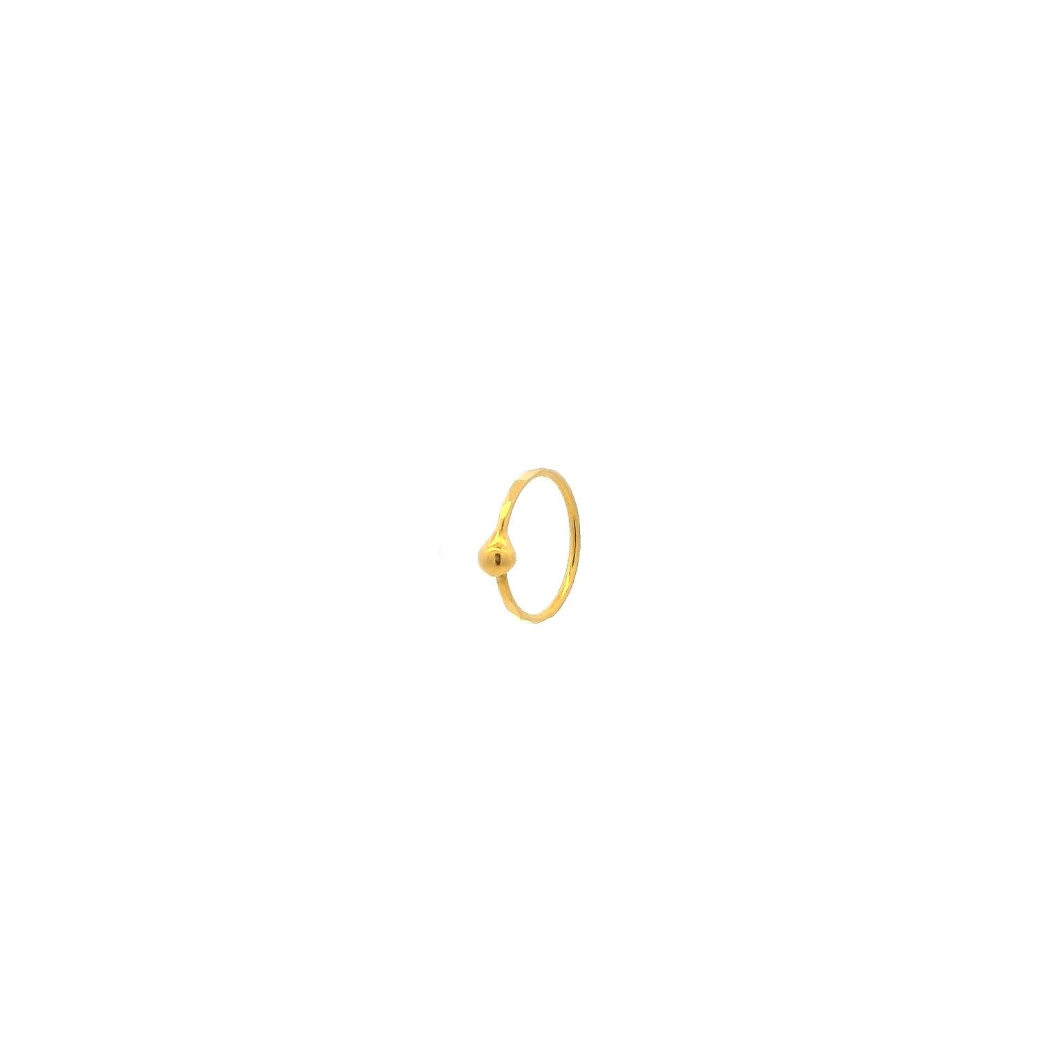 18ct Yellow Gold Nose Ring With Ball Closure. 2 18ct Yellow Gold Nose Ring With Ball Closure. - Image 2