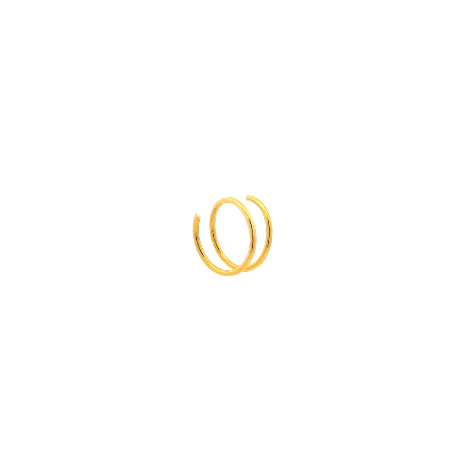 18ct Yellow Gold 'Double Spiral' Nose Ring | Sleek Plain Finish 1 18ct Yellow Gold 'Double Spiral' Nose Ring | Sleek Plain Finish