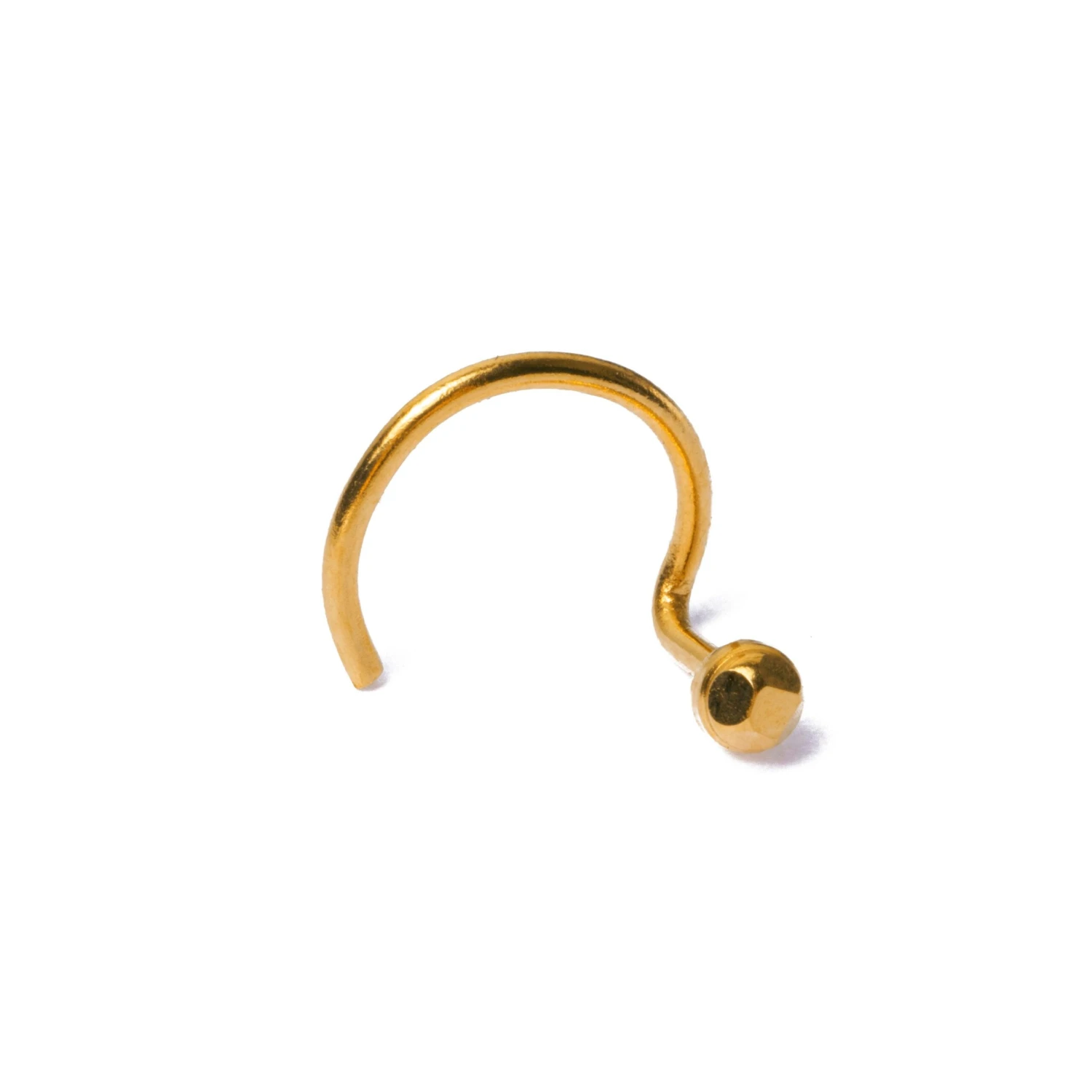 18ct Yellow Gold Nose Stud With Wire Coil Back. 8 18ct Yellow Gold Nose Stud With Wire Coil Back. - Image 8
