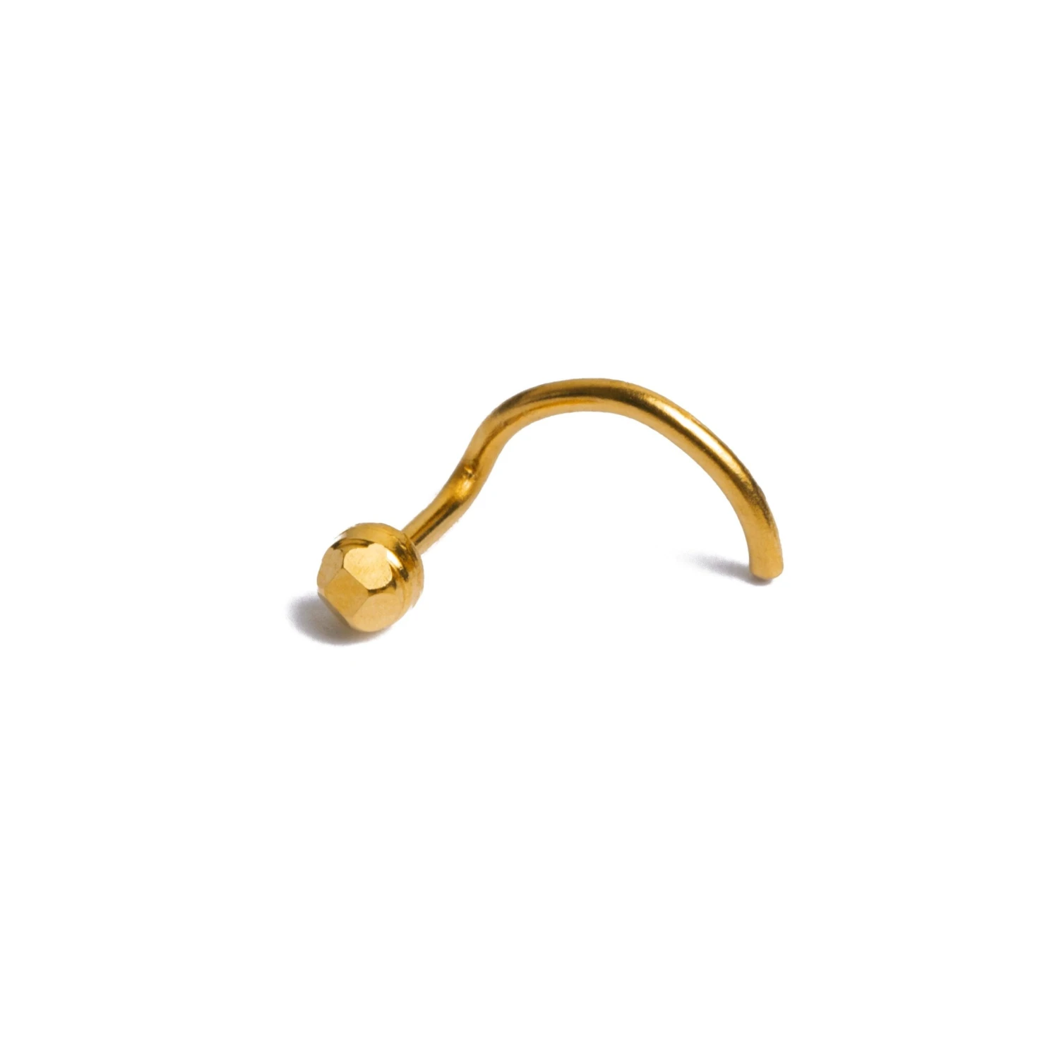 18ct Yellow Gold Nose Stud With Wire Coil Back. 7 18ct Yellow Gold Nose Stud With Wire Coil Back. - Image 7