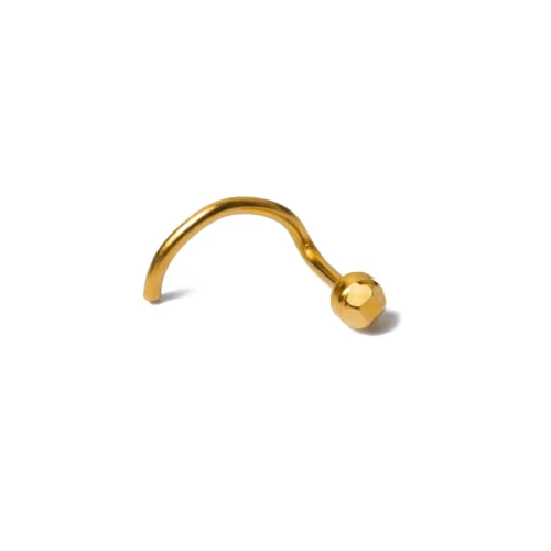 18ct Yellow Gold Nose Stud With Wire Coil Back. 17 18ct Yellow Gold Nose Stud With Wire Coil Back. -Shiny Jewelry Hub NS 4689 g20 half right scaled