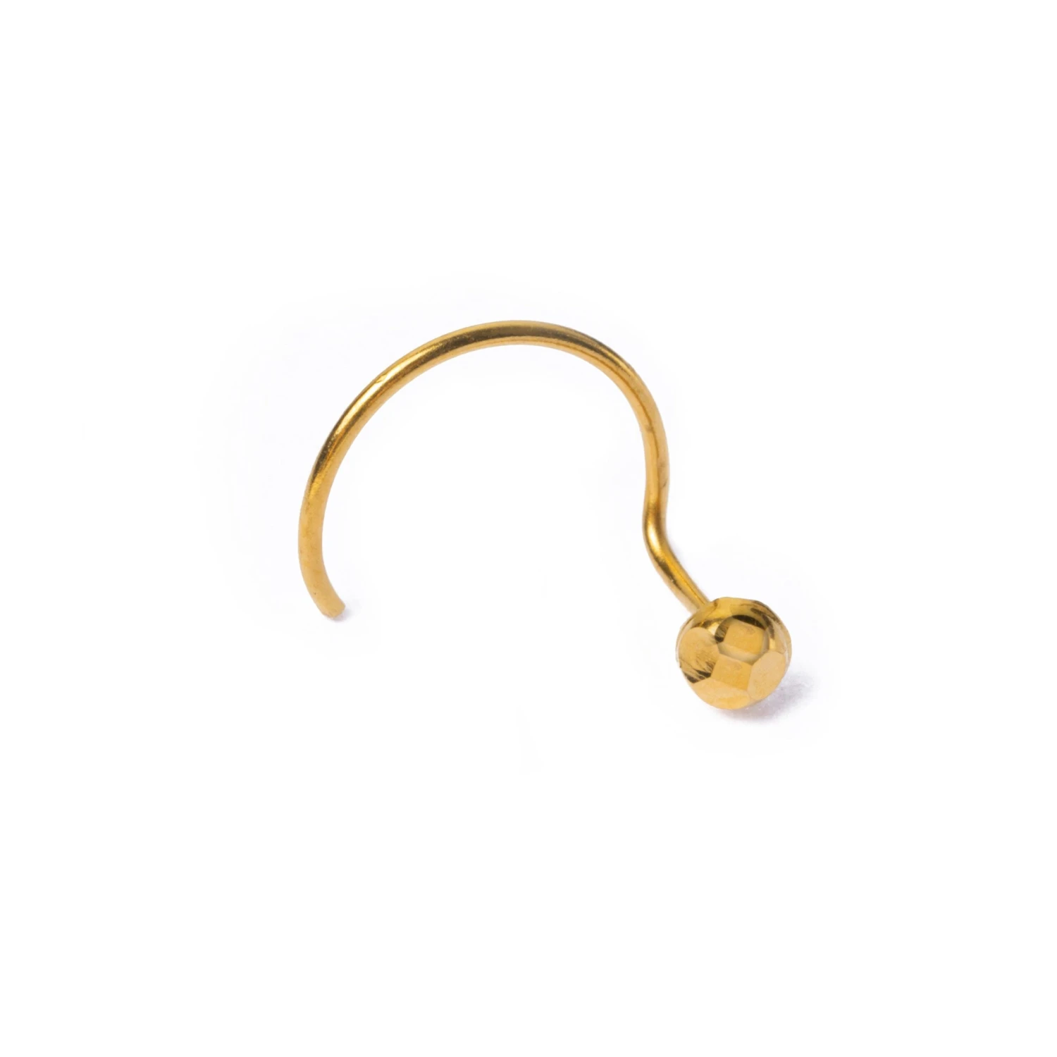 18ct Yellow Gold Nose Stud With Wire Coil Back. 4 18ct Yellow Gold Nose Stud With Wire Coil Back. - Image 4