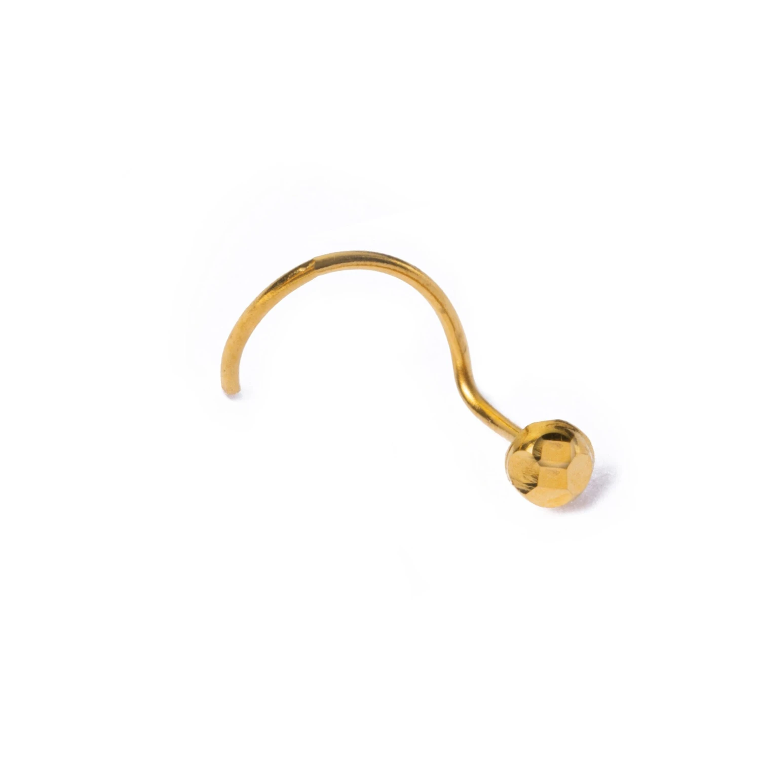 18ct Yellow Gold Nose Stud With Wire Coil Back. 5 18ct Yellow Gold Nose Stud With Wire Coil Back. - Image 5