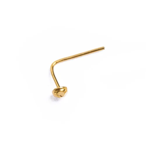 18ct Yellow Gold Nose Stud With L-Shape Back. 7 18ct Yellow Gold Nose Stud With L-Shape Back. -Shiny Jewelry Hub NS 4689 g24 l shape long