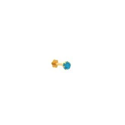 18ct Yellow Gold Nose Stud With Cubic Zirconia Stone -Shiny Jewelry Hub NS 5800 aqua 1