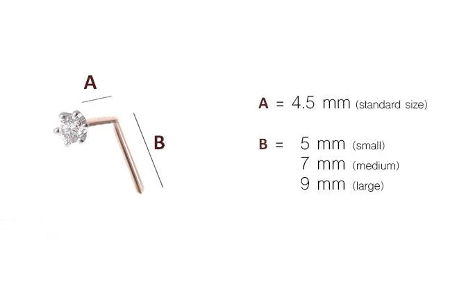 18ct Gold Diamond And Gemstone L-shape Back Nose Stud 3 18ct Gold Diamond And Gemstone L-shape Back Nose Stud - Image 3