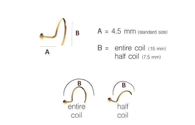 18ct Gold Diamond And Blue Sapphire Cluster Wire Coil Back Nose Stud. 3 18ct Gold Diamond And Blue Sapphire Cluster Wire Coil Back Nose Stud. - Image 3