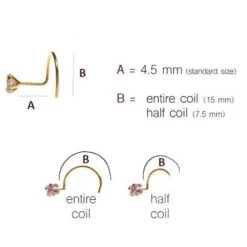18ct Gold Diamond Wire Coil Back Nose Stud (0.01ct - 0.10ct) -Shiny Jewelry Hub NoseStudWireCoilCustomisation copy 8a24b27c c197 409e 900c 9f9915addcf6