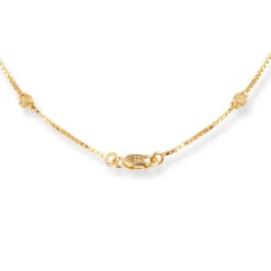 22ct Gold Chain With Rhodium Plated & Gold Beads At Intervals With Lobster Clasp – Elegant Stylish Jewellery | 16 Inches -Shiny Jewelry Hub P1130133