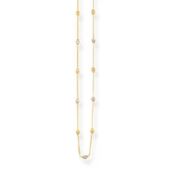22ct Gold Chain With Rhodium Plated & Gold Beads At Intervals With Lobster Clasp – Elegant Stylish Jewellery | 16 Inches -Shiny Jewelry Hub P1130134