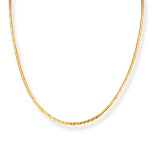 22ct Yellow Gold Round Foxtail Chain With Lobster Clasp – Stylish And Durable Jewellery For Everyday Wear