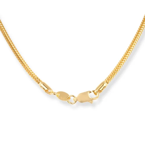22ct Yellow Gold Round Foxtail Chain With Lobster Clasp – Stylish And Durable Jewellery For Everyday Wear -Shiny Jewelry Hub P1130172 1