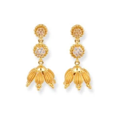 22ct Gold Necklace Suite With Cubic Zirconia Stones & Hook Clasp. -Shiny Jewelry Hub P1160238