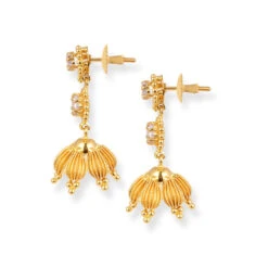 22ct Gold Necklace Suite With Cubic Zirconia Stones & Hook Clasp. -Shiny Jewelry Hub P1160240