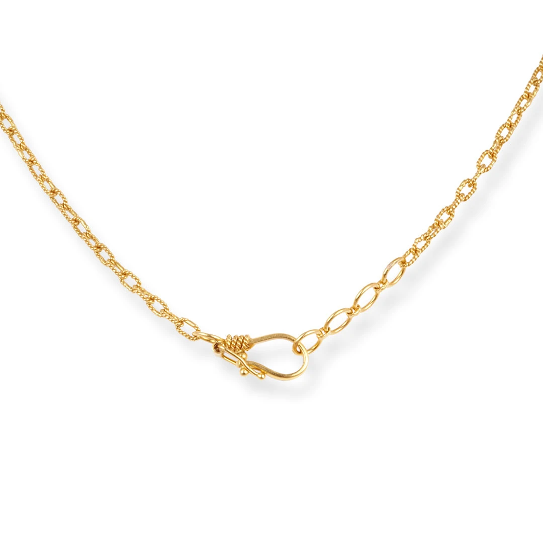 22ct Gold Antiquated Look Necklace And Earrings Set With Cubic Zirconia Stones 5 22ct Gold Antiquated Look Necklace And Earrings Set With Cubic Zirconia Stones - Image 5