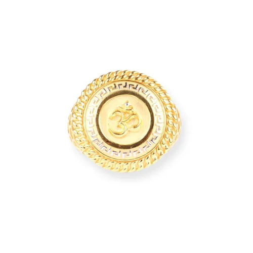 22ct Yellow Gold Men's ॐ Ring | Spiritual & Everyday Jewellery For Men | Size V