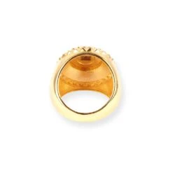 22ct Yellow Gold Men's ॐ Ring | Spiritual & Stylish Gold Ring For Men | Size S 1/2 -Shiny Jewelry Hub P3110015