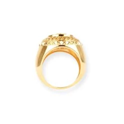22ct Yellow Gold Men's ॐ Ring | Spiritual & Stylish Gold Ring For Men | Size S 1/2 -Shiny Jewelry Hub P3110016
