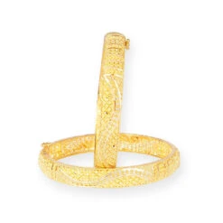 22ct Yellow Gold Bangle With Filigree Work & Secure Screw Fitting – Jewellery For All Occasion -Shiny Jewelry Hub P3120184