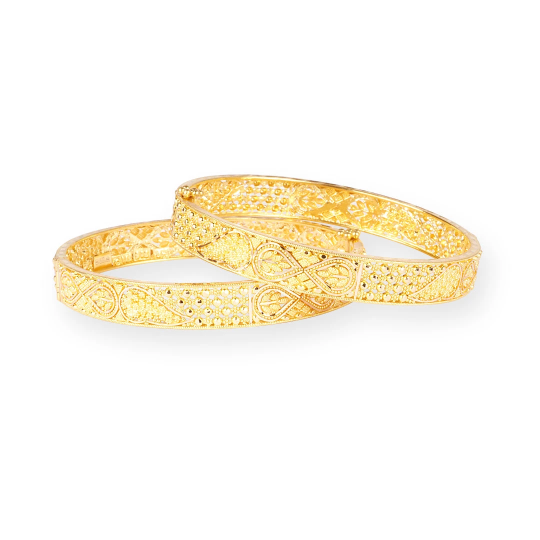 22ct Yellow Gold Bangle With Filigree Work & Secure Screw Fitting – Elegant, Intricate Design 2 22ct Yellow Gold Bangle With Filigree Work & Secure Screw Fitting – Elegant, Intricate Design - Image 2