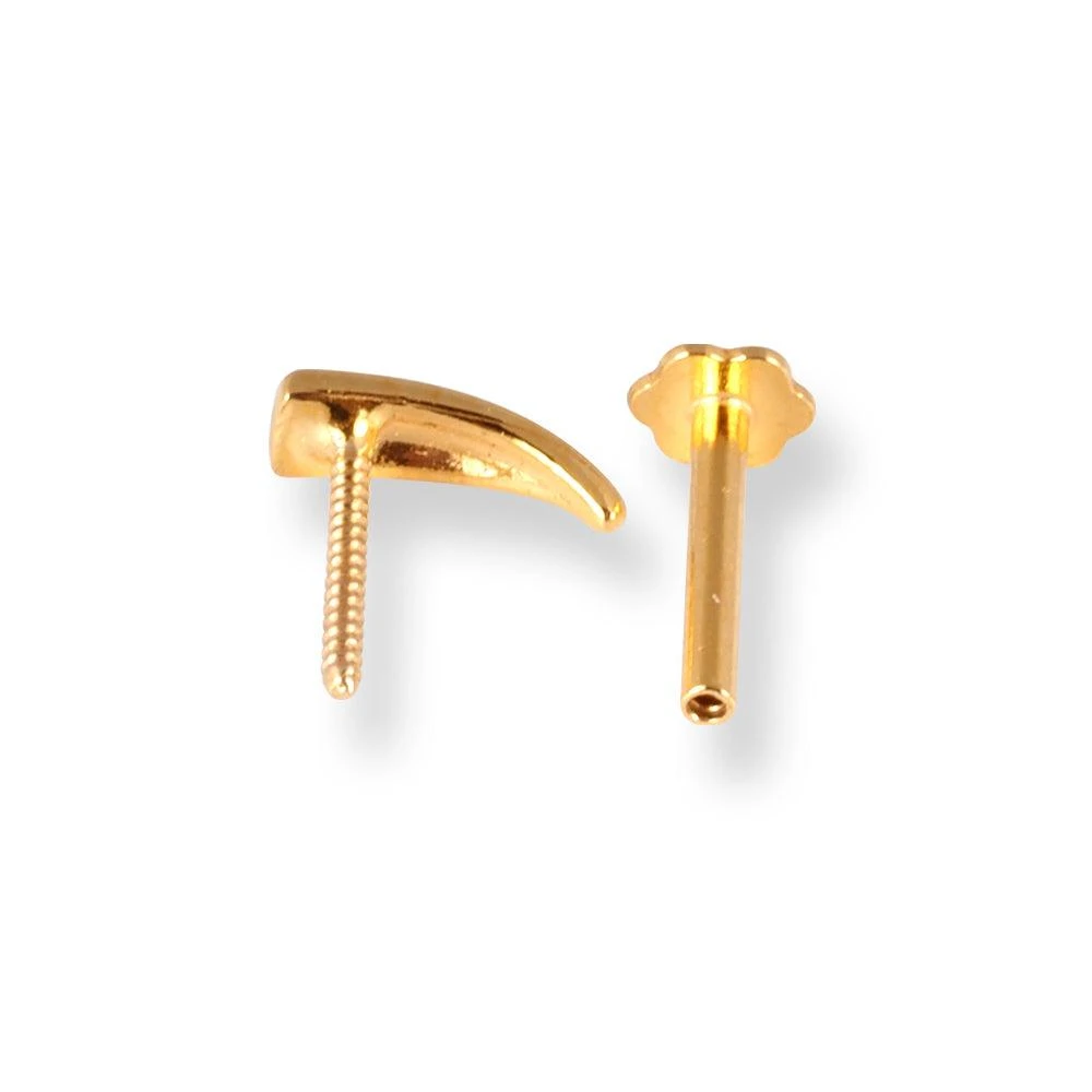 18ct Yellow Gold Faux Nose Ring Screw Back Nose Stud (6mm - 10mm). 7 18ct Yellow Gold Faux Nose Ring Screw Back Nose Stud (6mm - 10mm). - Image 7