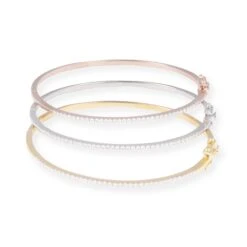 18ct Gold Openable Diamond Bangle In Pavé Setting - Timeless Gold Bangle With Diamonds