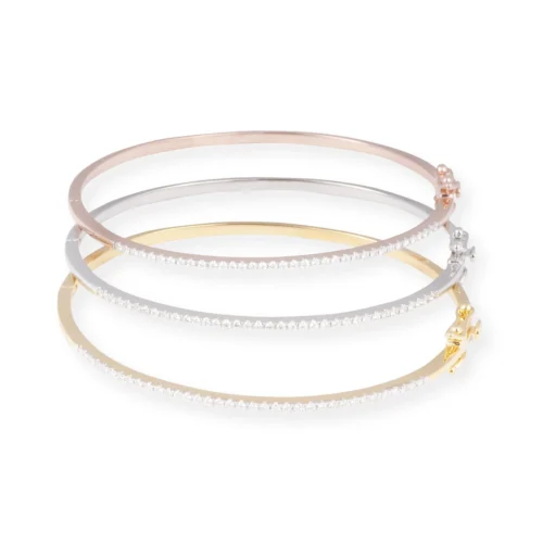 18ct Gold Openable Diamond Bangle In Pavé Setting - Timeless Gold Bangle With Diamonds