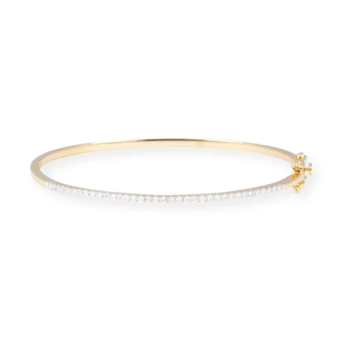 18ct Gold Openable Diamond Bangle In Pavé Setting - Timeless Gold Bangle With Diamonds -Shiny Jewelry Hub P8140021 scaled