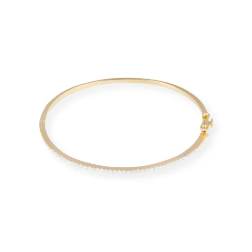 18ct Gold Openable Diamond Bangle In Pavé Setting - Timeless Gold Bangle With Diamonds -Shiny Jewelry Hub P8140022 scaled