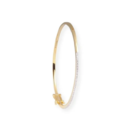 18ct Gold Openable Diamond Bangle In Pavé Setting - Timeless Gold Bangle With Diamonds -Shiny Jewelry Hub P8140023 scaled