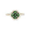 18ct Yellow Gold Diamond And Green Garnet Cluster Ring LR-7031