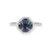 18ct White Gold Diamond And Blue Sapphire Cluster Ring LR-7030