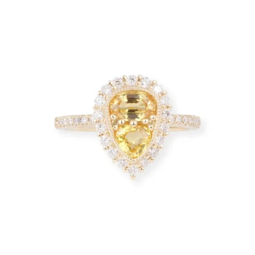 18ct Yellow Gold Ring With Yellow Sapphire LR-7042