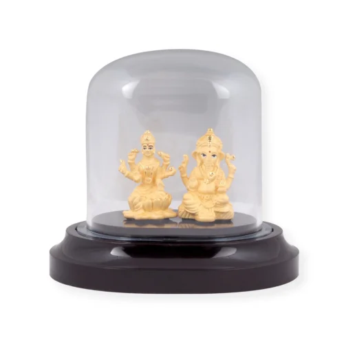 Fine 24ct Gold Ganesh And Lakshmi Gold God Idol I-1022