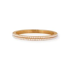 Pair Of 22ct Gold Bangles With Grain Set Cultured Pearls - Radiant Gold Bangles With Pearls