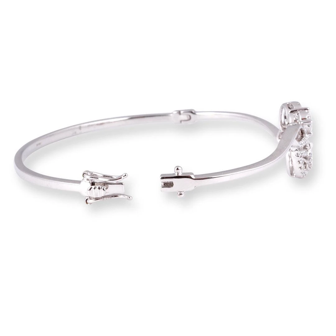 18ct Gold Leaf Pattern Openable Diamond Bangle - Gold Leaf Pattern Jewellery 3 18ct Gold Leaf Pattern Openable Diamond Bangle - Gold Leaf Pattern Jewellery - Image 3