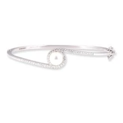 18ct Gold Openable Cultured Pearl & Diamond Bangles - Stunning Diamond & Pearl Bangle