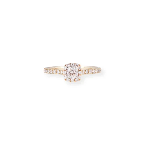 18ct Yellow Gold Cluster Halo Diamond Ring LR-7073