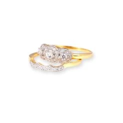 22ct Gold Swarovski Zirconia Trilogy Style Engagement Ring And Wedding Band Suite "jodi" LR18425 7 22ct Gold Swarovski Zirconia Trilogy Style Engagement Ring And Wedding Band Suite "jodi" LR18425 -Shiny Jewelry Hub PA190009