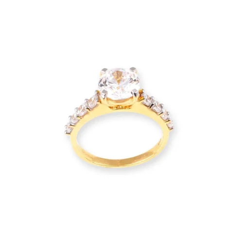 22ct Gold Swarovski Zirconia Engagement Ring LR13313