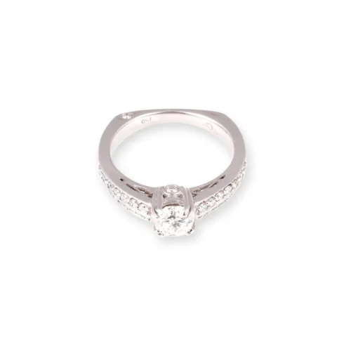 18ct White Gold Diamond Engagement Ring And Wedding Band Set -BRG002863 6 18ct White Gold Diamond Engagement Ring And Wedding Band Set -BRG002863 -Shiny Jewelry Hub PA190037