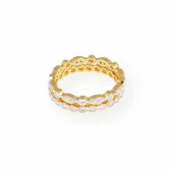 22ct Gold Set Of 2 Stacking Eternity Rings With Swarovski Zirconia Stones LR-7101 5 22ct Gold Set Of 2 Stacking Eternity Rings With Swarovski Zirconia Stones LR-7101 -Shiny Jewelry Hub PB020033